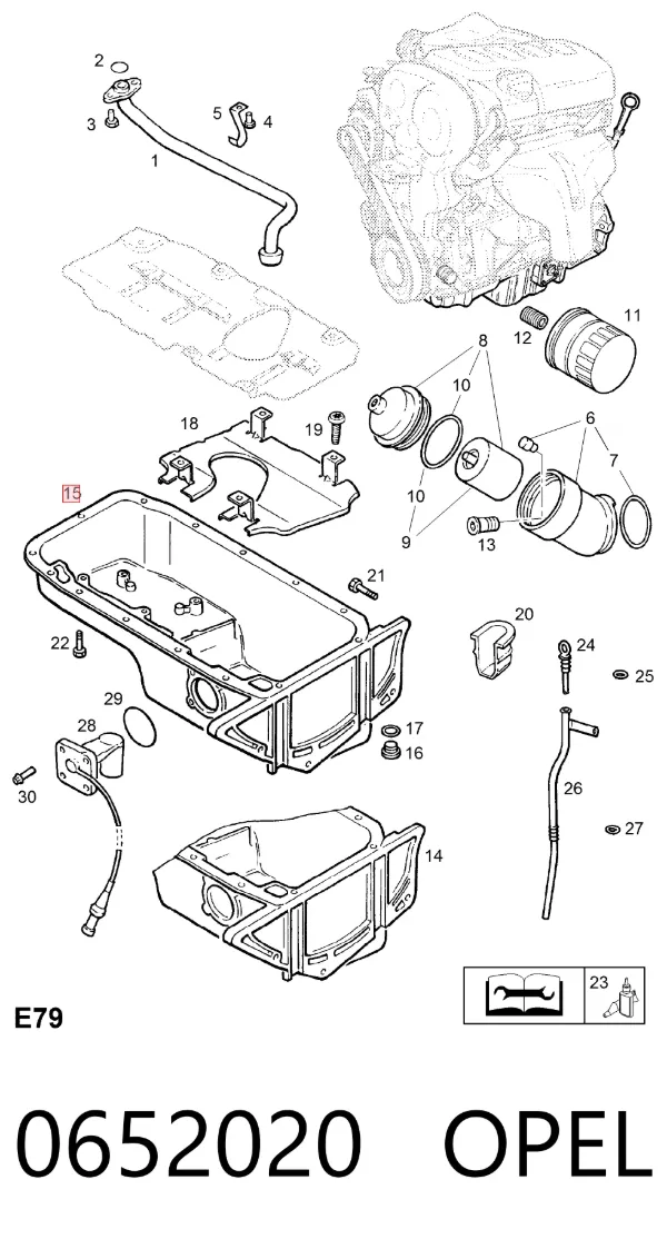 Cárter de aceite del motor 0652020 Opel