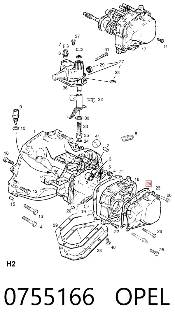 Junta de tapa de caja de cambios 0755166 Opel