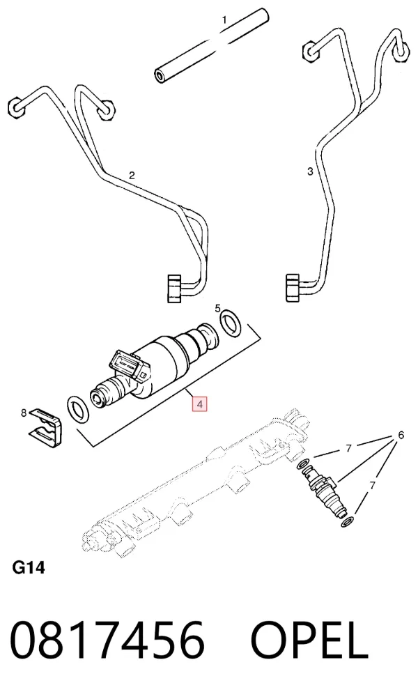 Inyector 0817456 Opel