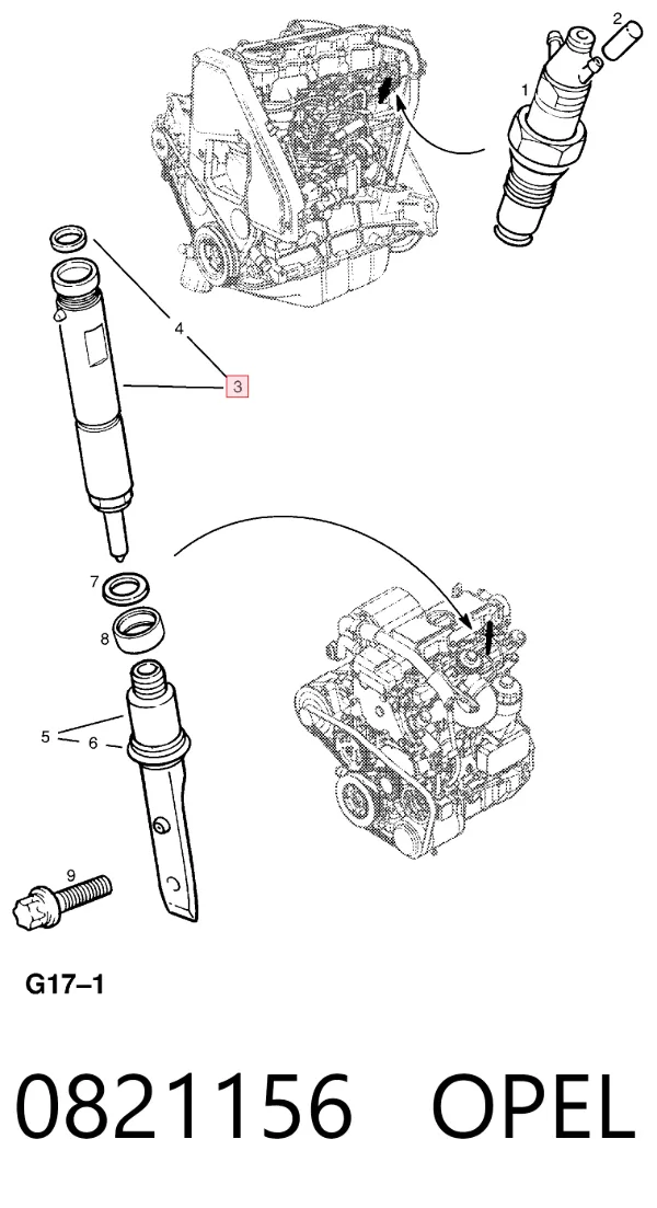 Inyector 0821156 Opel