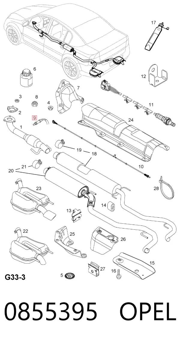 Sonda lambda 0855395 Opel
