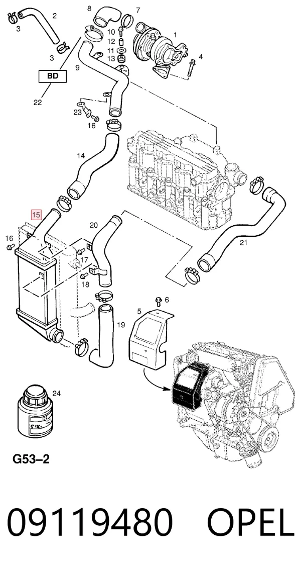 Intercooler 09119480 Opel