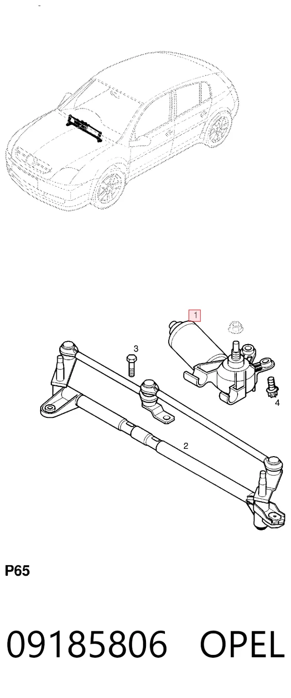 Motor limpiaparabrisas 09185806 Opel