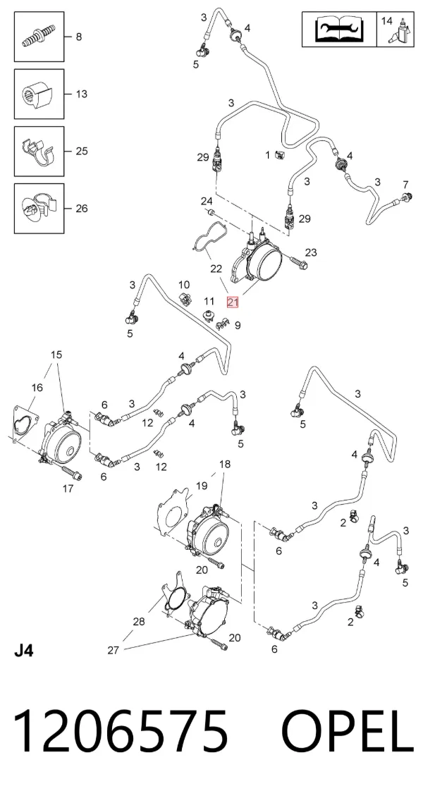 Bomba de vacío 1206575 Opel