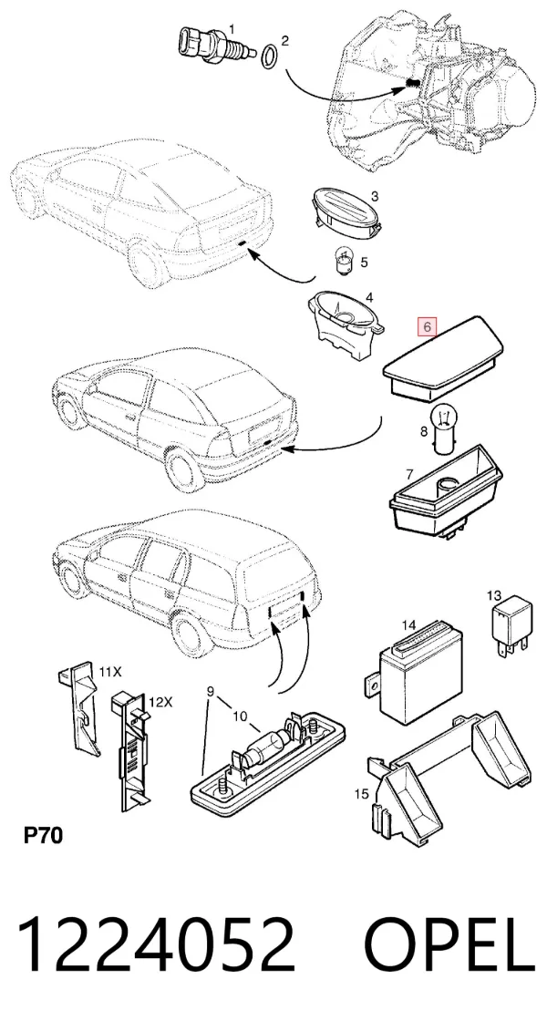 Luz matricula 1224052 Opel