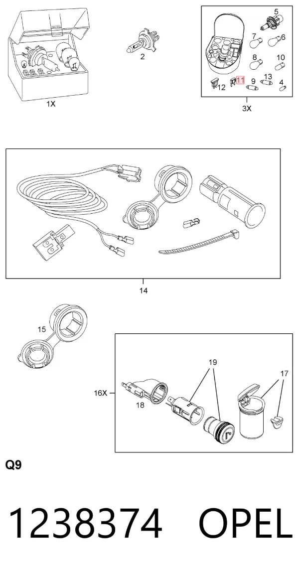 Fusibles 1238374 Opel