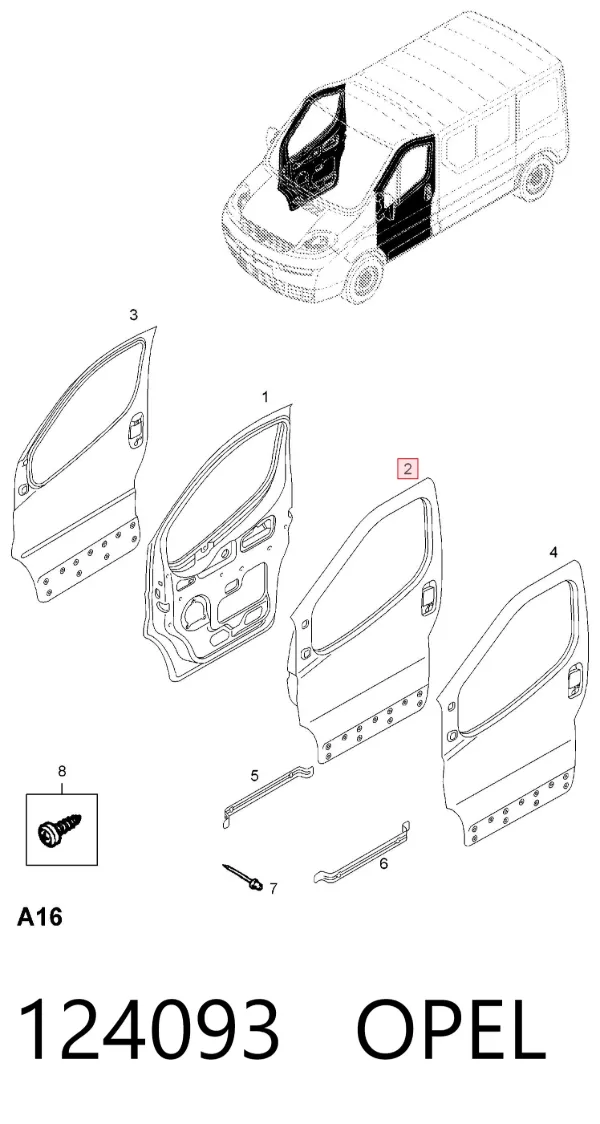 Puerta delantera izquierda Opel Vivaro A