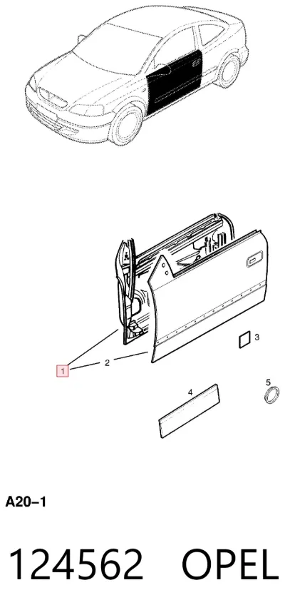 Puerta delantera derecha OPEL 124562