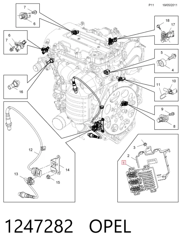 ECU 1247282 Opel