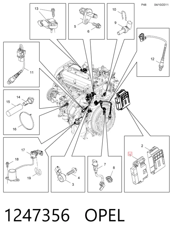 ECU 1247356 Opel