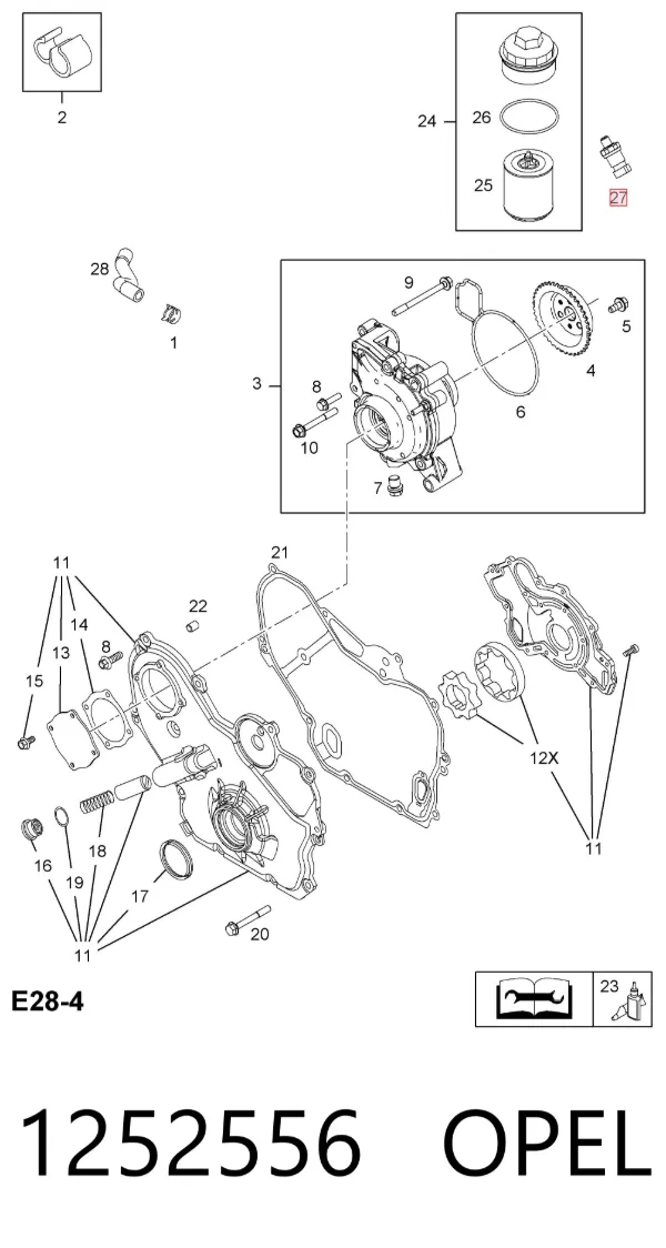 Sensor de presión de aceite 1252556 Opel