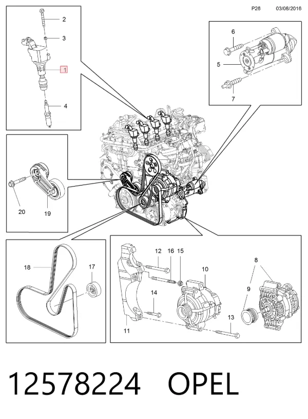 Bobina 12578224 Opel