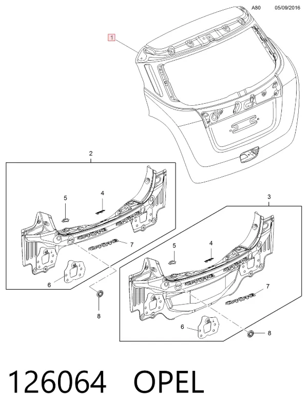 Puerta trasera Opel Mokka I