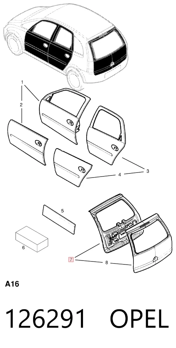 Puerta trasera Opel Meriva A