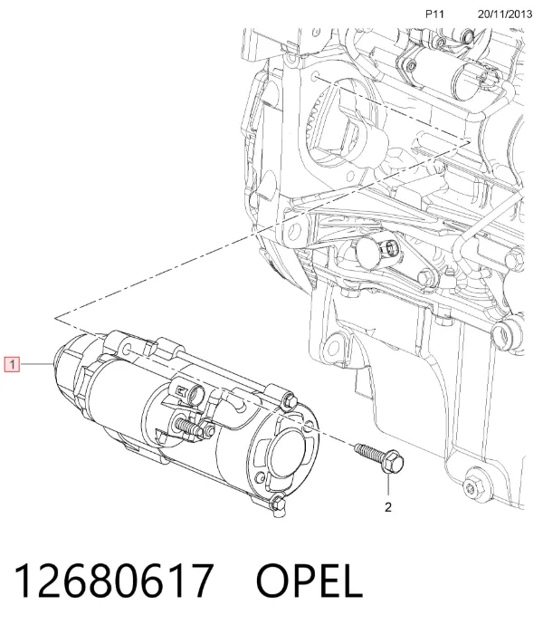 Motor de arranque 12680617 Opel