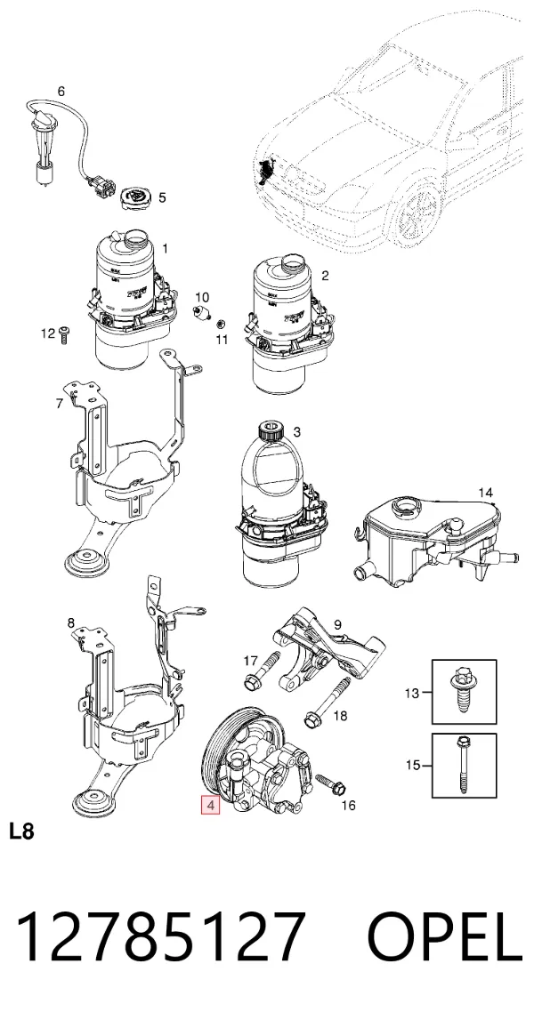 Bomba de dirección 12785127 Opel