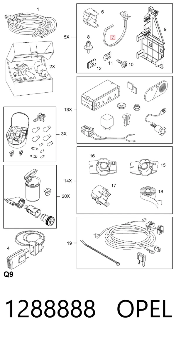 Abrazadera plástica universal 1288888 Opel