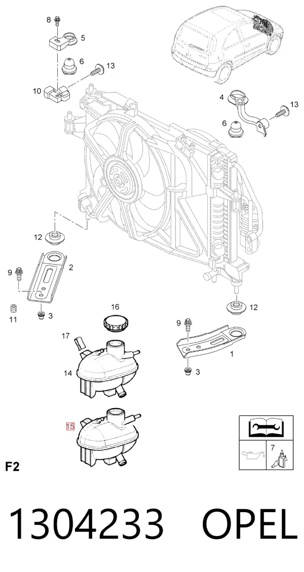Vaso de expansión 1304233 Opel