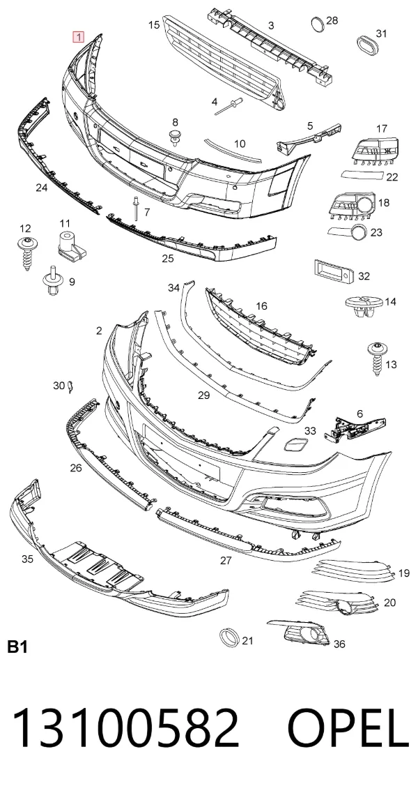 Paragolpes 13100582 Opel