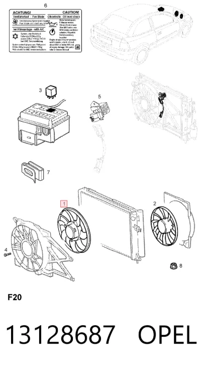 Motor del ventilador de refrigeración OPEL 13128687