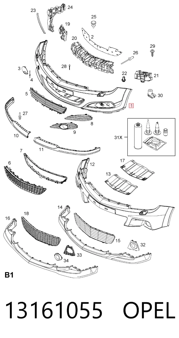 Paragolpes 13161055 Opel
