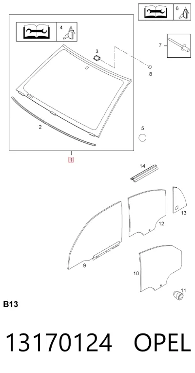 Parabrisas OPEL 13170124