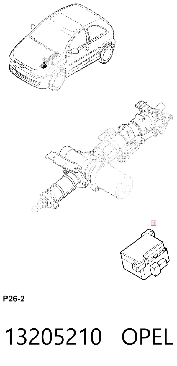 Módulo de la dirección asistida eléctrica 13205210 Opel