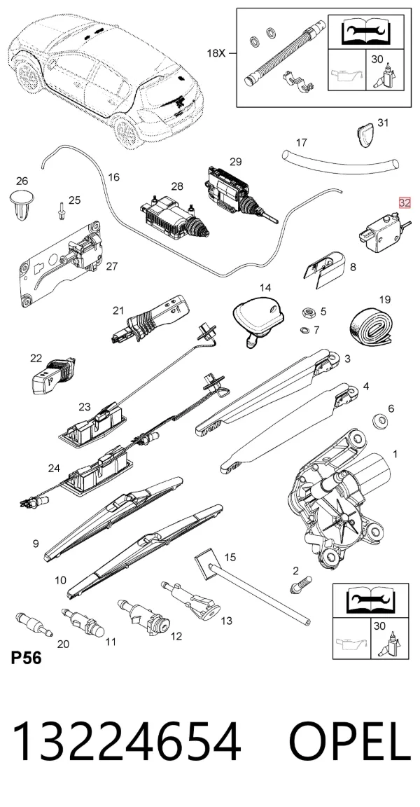 Motor tapa combustible 13224654 Opel