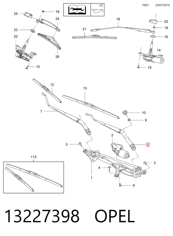 Brazo del limpiaparabrisas Opel Insignia A