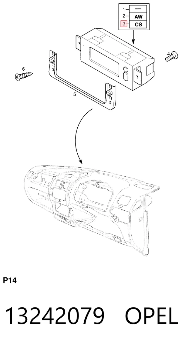 Pantalla 13242079 Opel