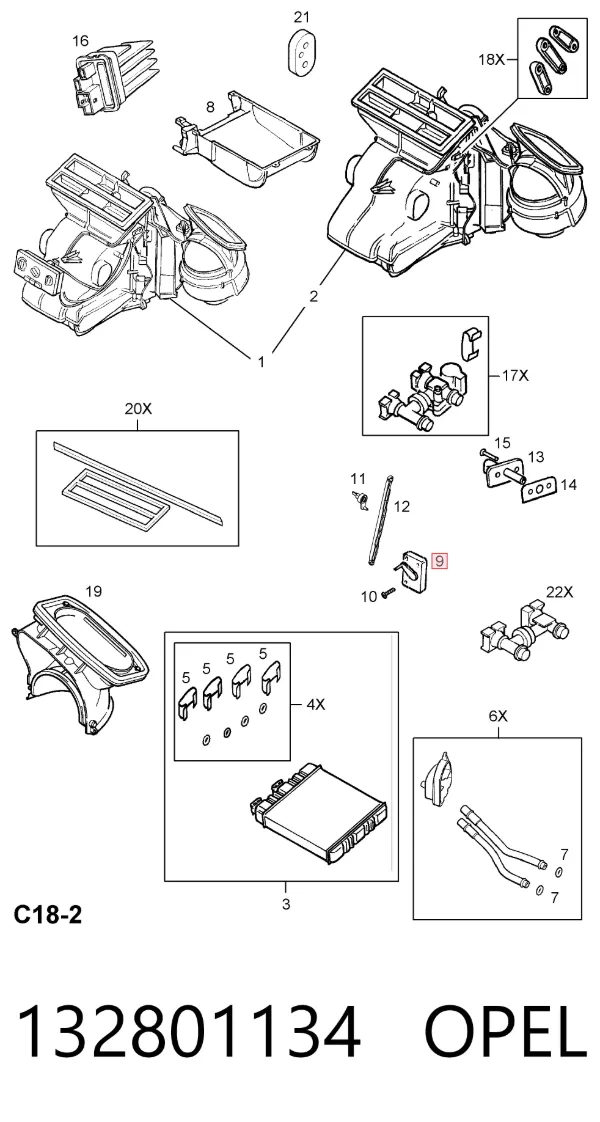 Actuador de compuerta de la calefacción 132801134 Opel