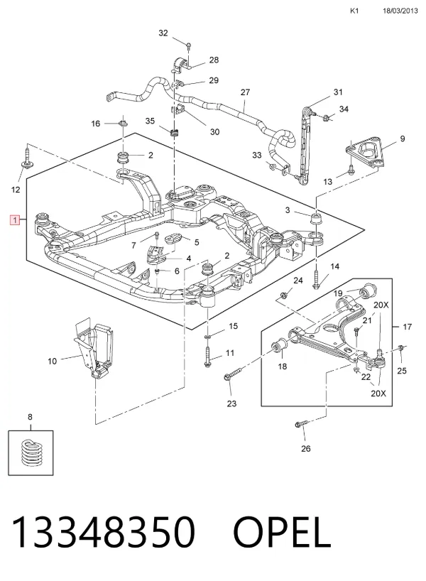 Junta homocinetica 13348350 Opel