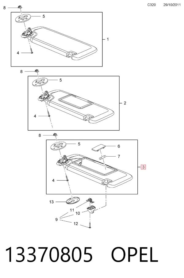 Parasol 13370805 Opel