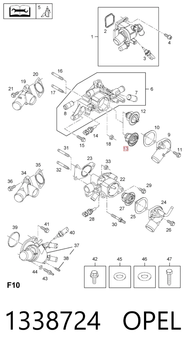 Termostato 1338724 Opel