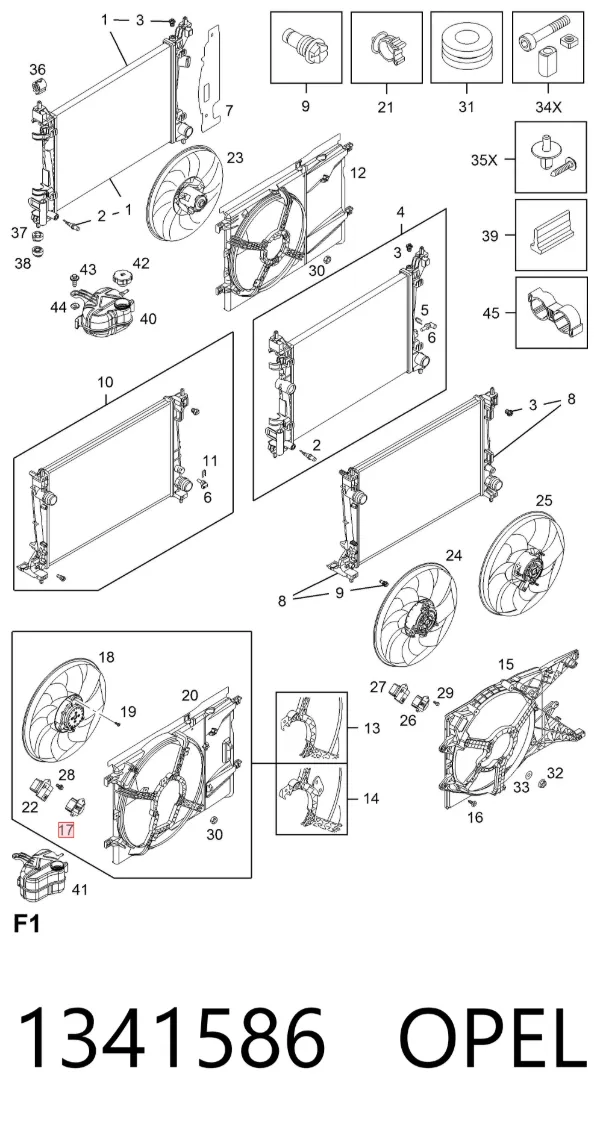 Regulador de velocidad del ventilador de refrigeración (unidad de control) 1341586 Opel