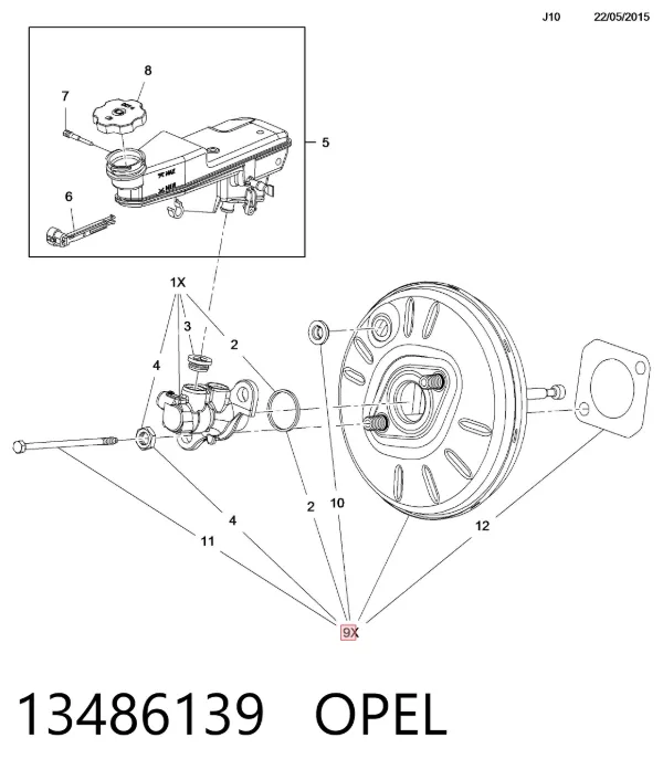 Servofreno 13486139 Opel
