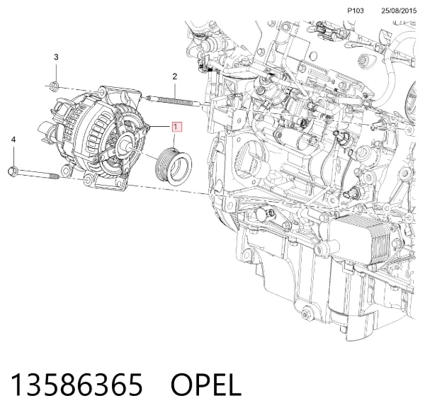 Alternador 13586365 Opel