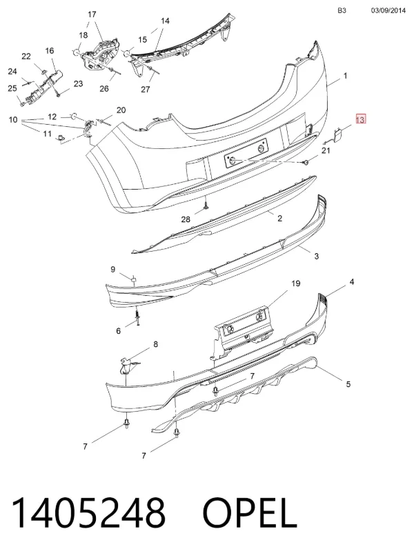 Tapa de gancho de remolque trasero del parachoques 1405248 Opel