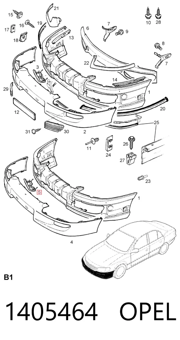 Tapa del enganche de remolcado delantera Opel Omega B