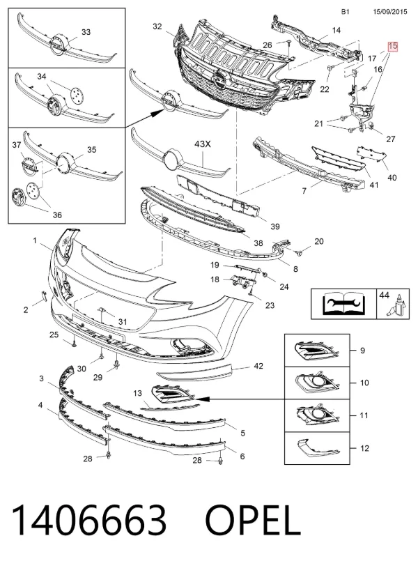 Soporte de parachoques delantero izquierdo 1406663 Opel