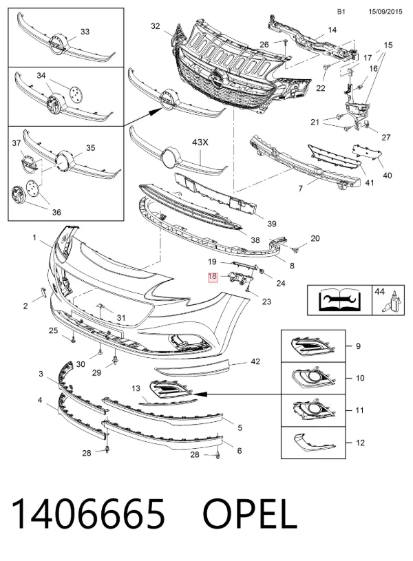 Soporte de parachoques delantero izquierdo 1406665 Opel