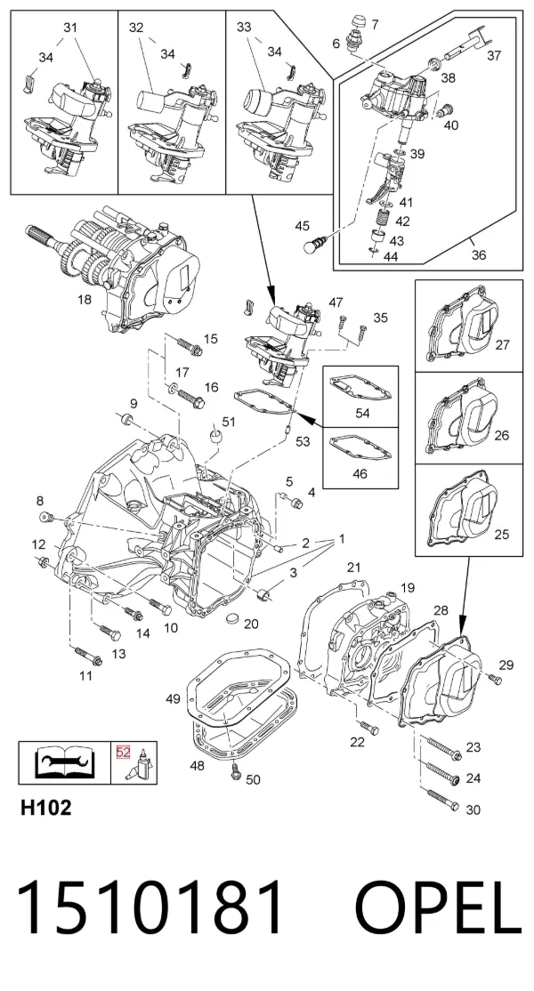Retén de cigüeñal 1510181 Opel