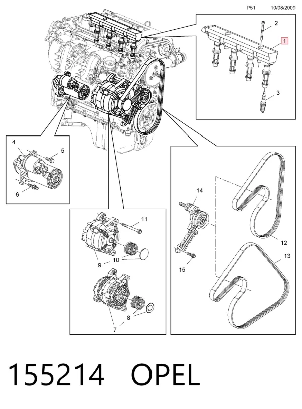 Bobina 155214 Opel