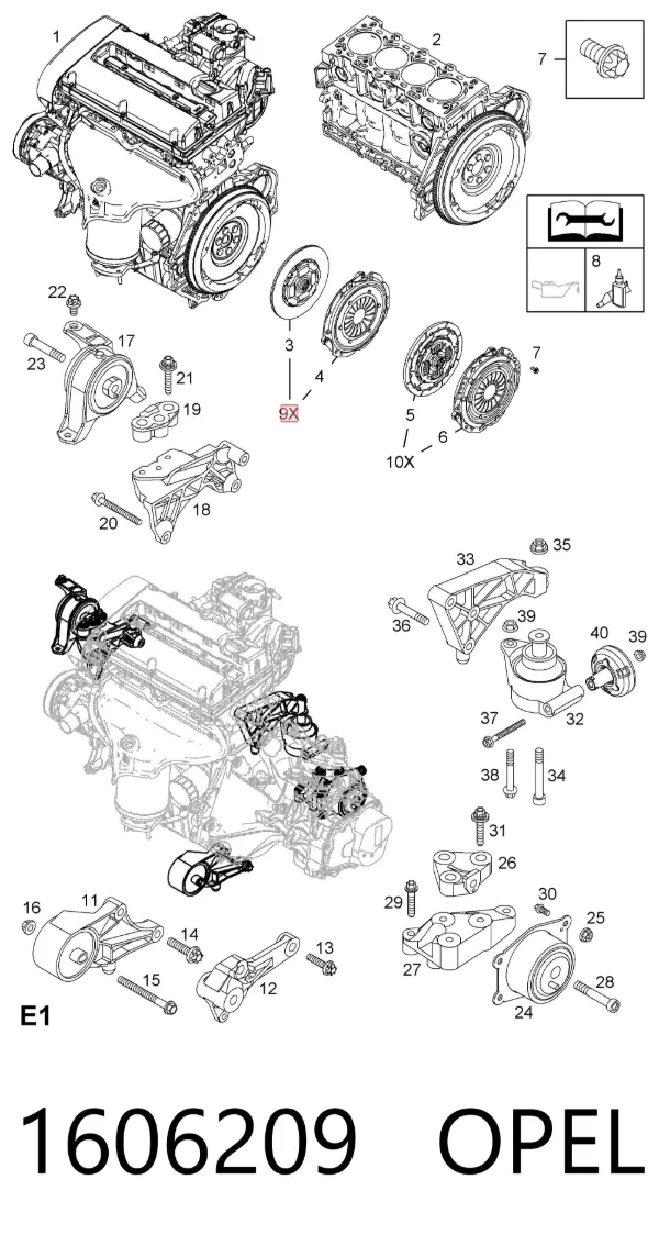 Embrague 1606209 Opel
