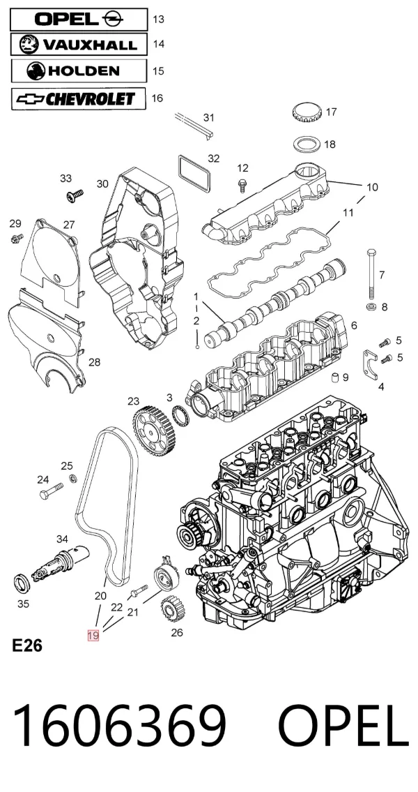 Kit de distribución 1606369 Opel