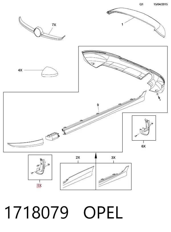 Guardabarros delanteros 1718079 Opel