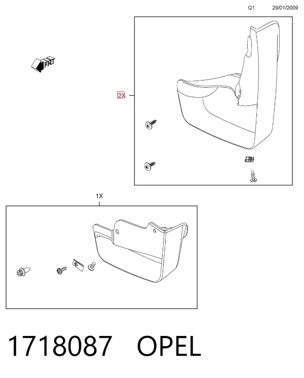 Faldillas guardabarros traseros Opel Insignia A