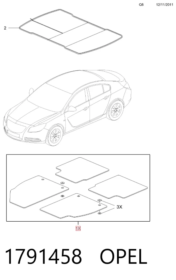 Alfombrillas 1791458 Opel