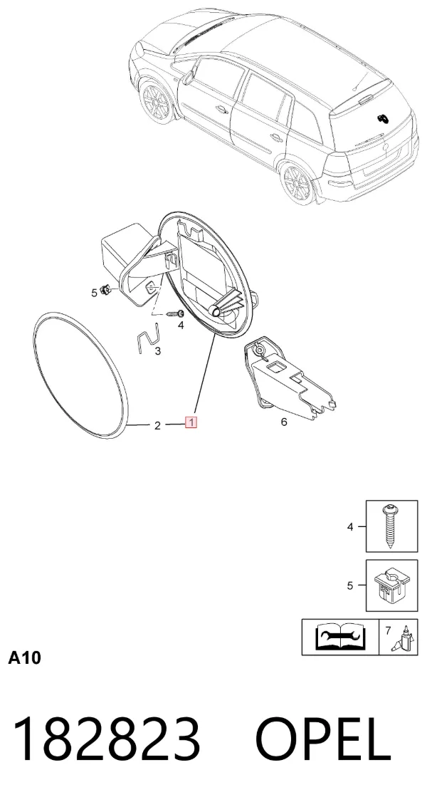 Tapa de la gasolina 182823 Opel