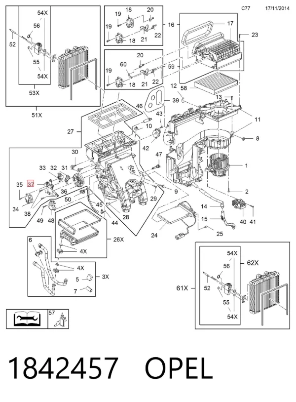 Sensor de nivel de refrigerante del depósito 1842457 Opel